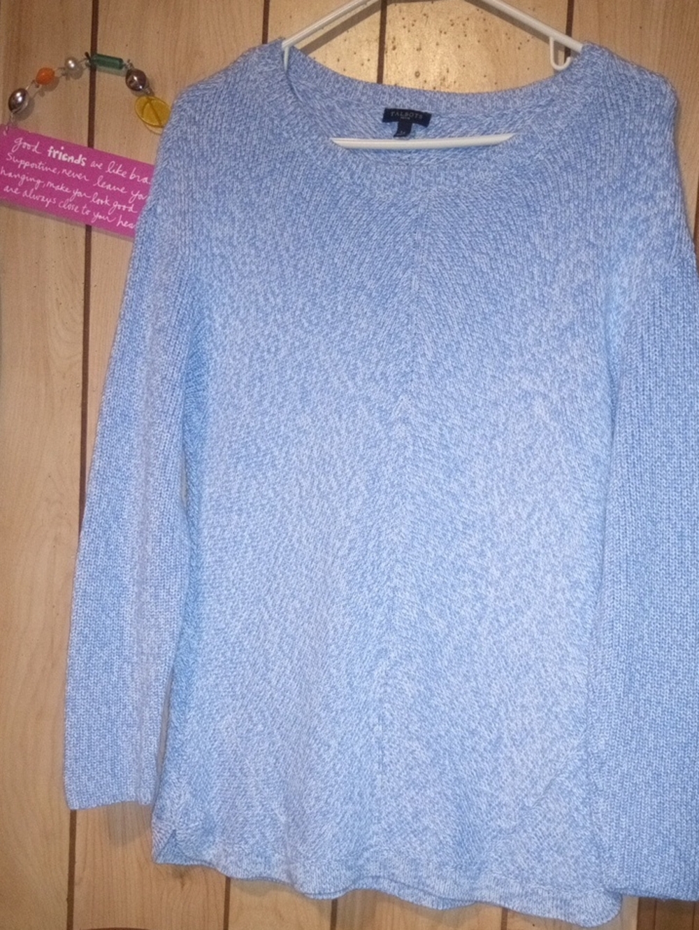 Talbots Petite Pale Blue Crewneck Sweater